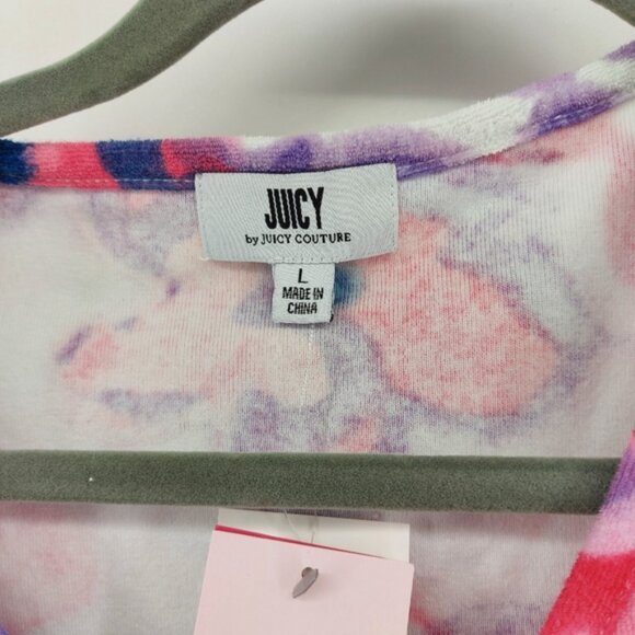 Juicy Couture Tank Top All Over Flower Terry crop Size XL - Picture 2 of 6